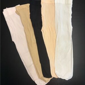 0-9m Baby Girl Multi-Pack Tights/Nylons - Black, Tan, Cream, Pink, White